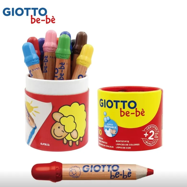 GIOTTO-可洗式寶寶木質蠟筆10色(筆筒裝)_WEBP