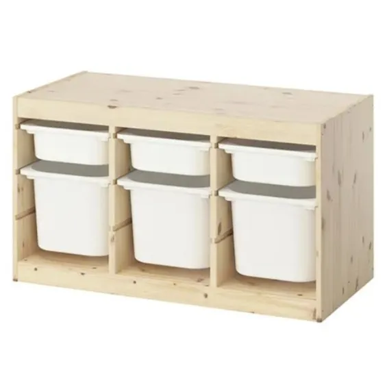 IKEA-TROFAST收納組合附收納盒(染白松木 白色)93x44x53_WEBP